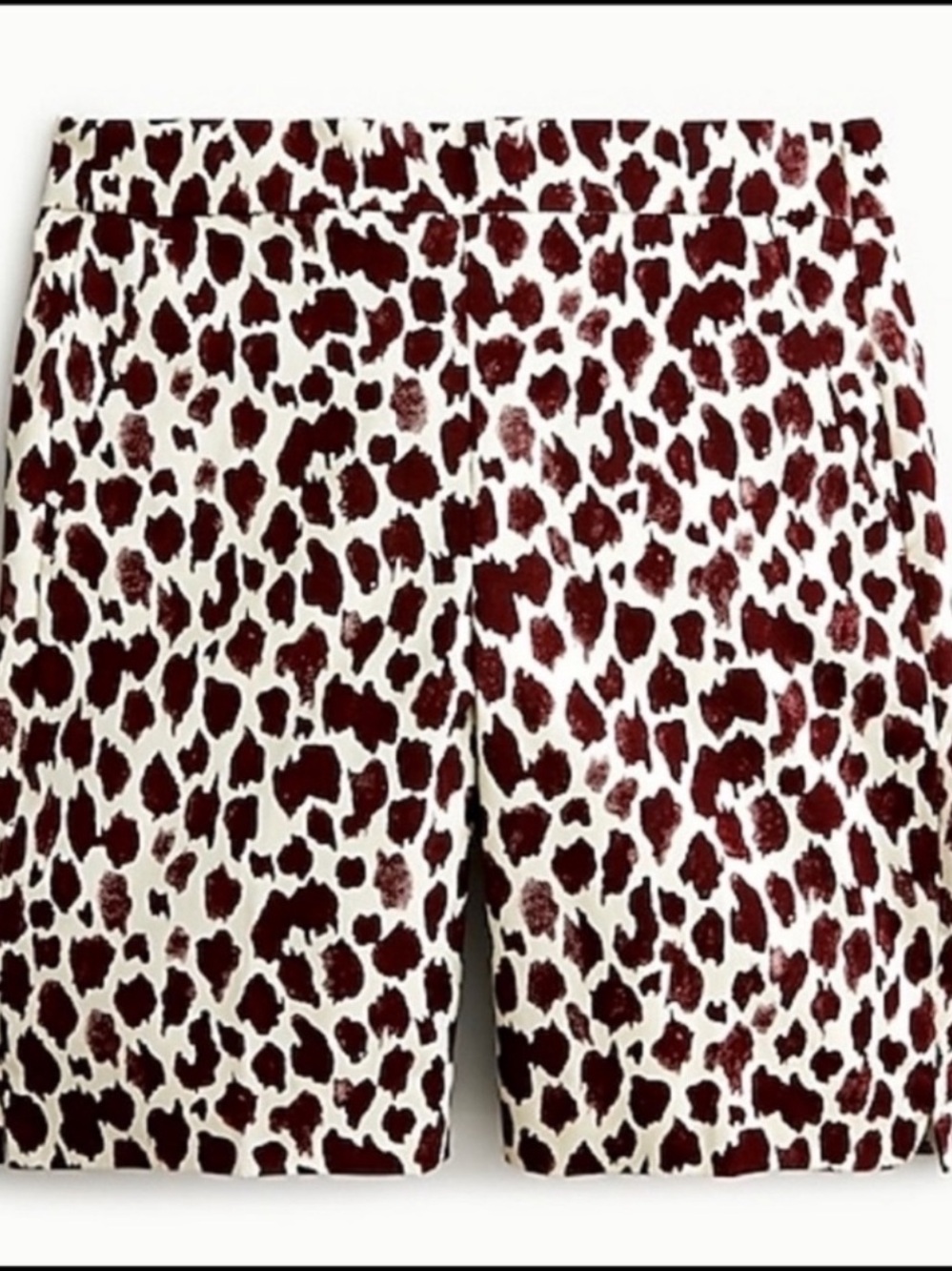 NWT J. Crew Classy Cream and Brown Animal Print Dress Shorts - Picture 2 of 9